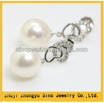 Elegant 925 Sterling Silver Freshwater Lovely heart Pearl Earring