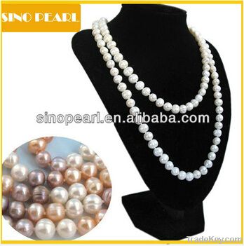 Long Pearl necklace 100% nuture pearl 160CM, Clothes Accessories Neckl