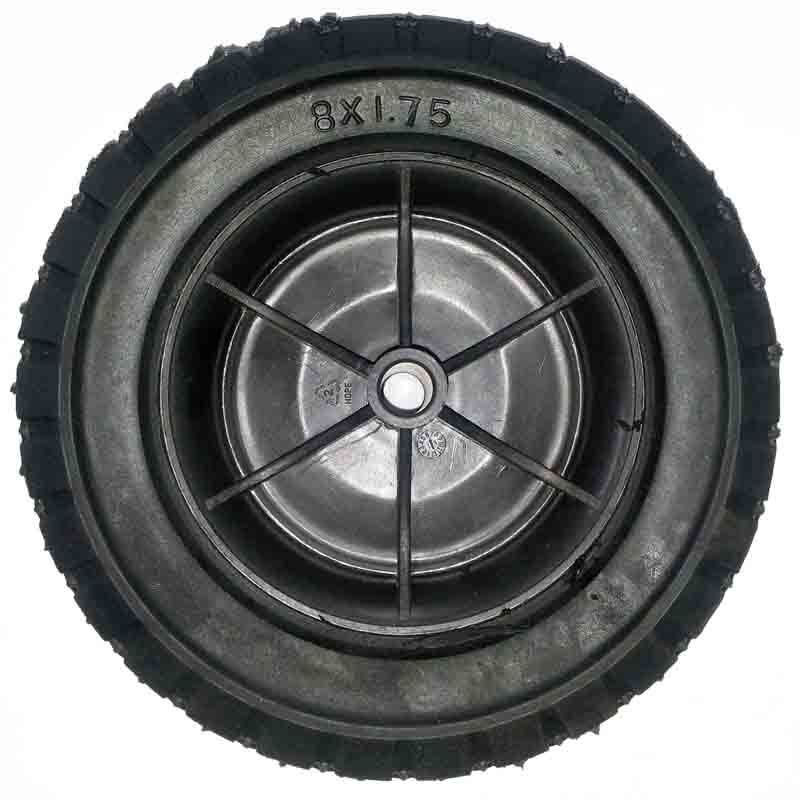 8.00-1.75 FLAT FREE solid tire rubber wheel for hand truck, wheelbarrow, garden cart, trolley