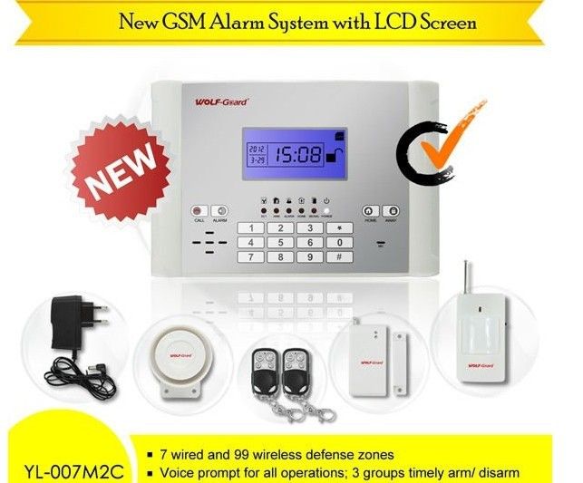 Home Automation Wireless GSM Mobile Phone Call Home Burglary Security Alarm System with Voice Recording Intercom,