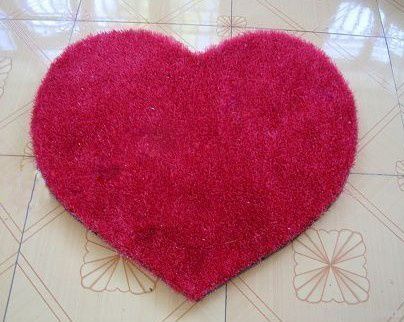 Red color polyester shaggy carpet rugs
