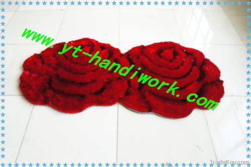 Red color polyester shaggy carpet rugs