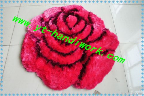 Red color polyester shaggy carpet rugs