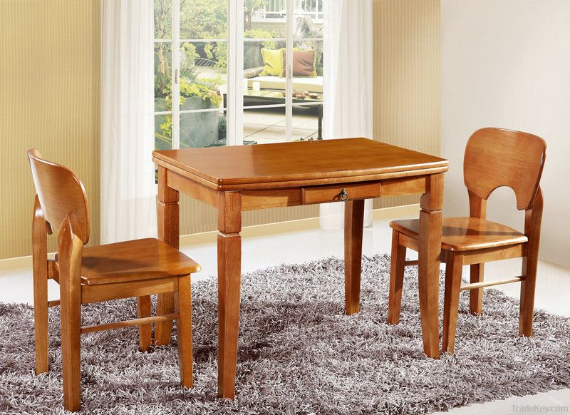 Solid Wood Dining Table And ChairT201 + C332