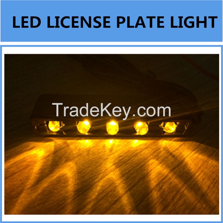 Red Yellow Blue Green White Color 5 LED License Plate Number Light for Motorcycles&amp;amp;amp;Cars