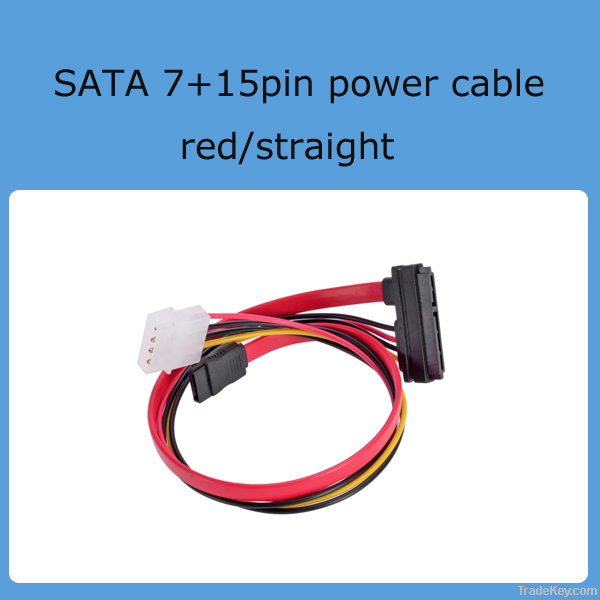 SATA 7+15pin straight power cable