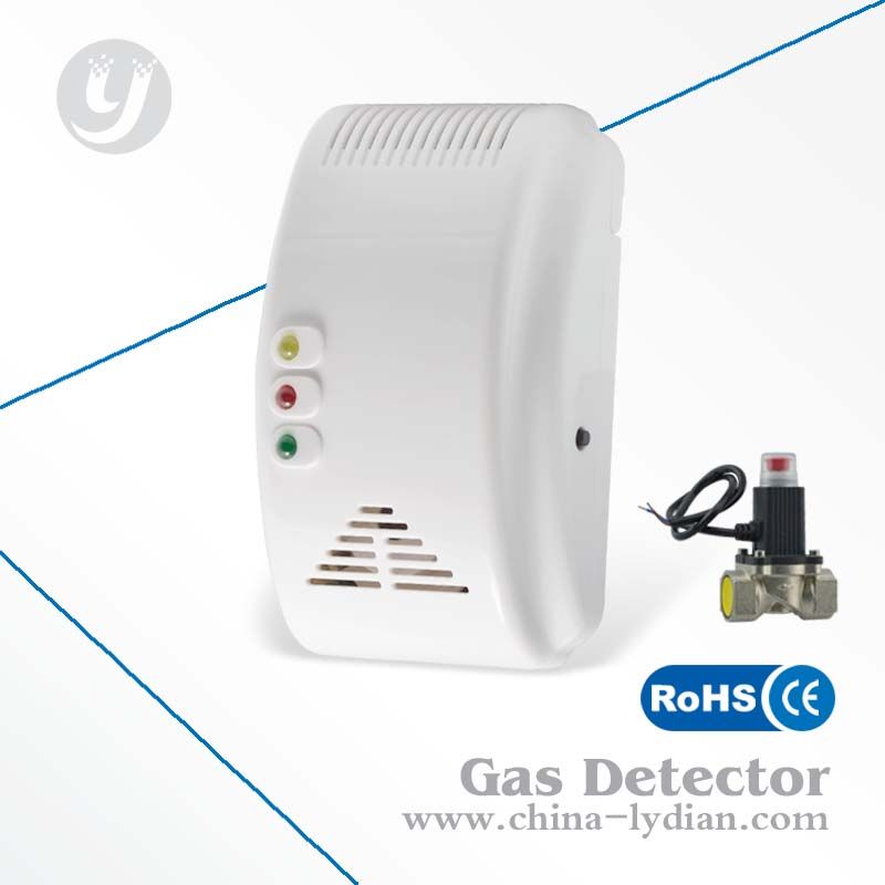 CE approved semiconductor sensor gas detector with shut off valve