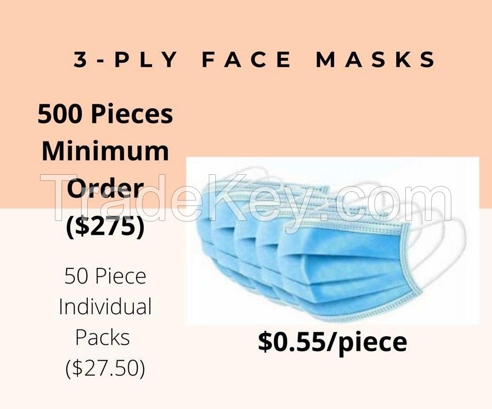 3 Ply Face Mask product available in the US - 3 day delivery Fast