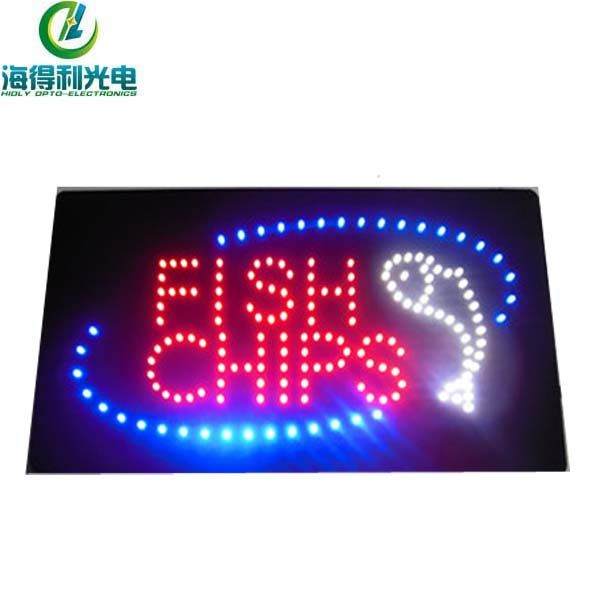 new promotional fish chips led signs manufactured China 