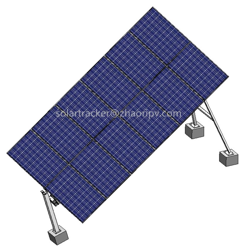 Tilted single axis solar tracking system