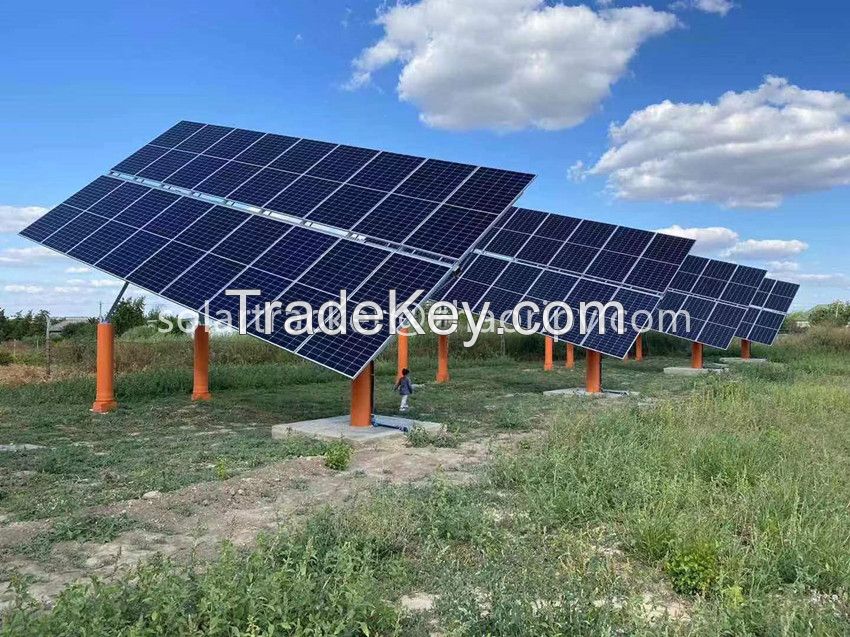 Tilted single axis solar tracking system