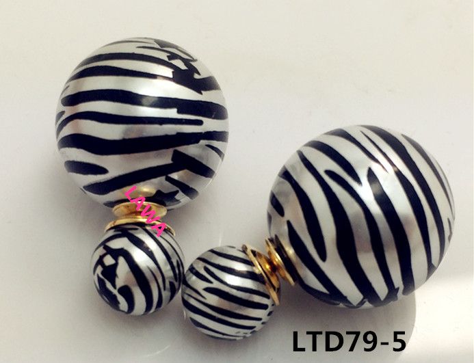 Fashion  girl round shape double side earrings LTD77-4