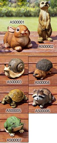 Garden Polyresin Animal Statues-Rabbit,Meerkat,Snail,Hedgehog,Turtle,Raccoon,Flog