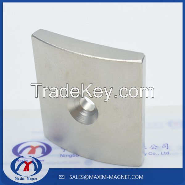 Neodymium block magnets with countersunk holes for small wind turbines/generators/alternators