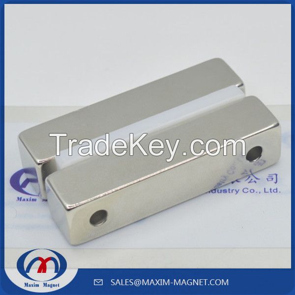 Neodymium block magnets with countersunk holes for small wind turbines/generators/alternators