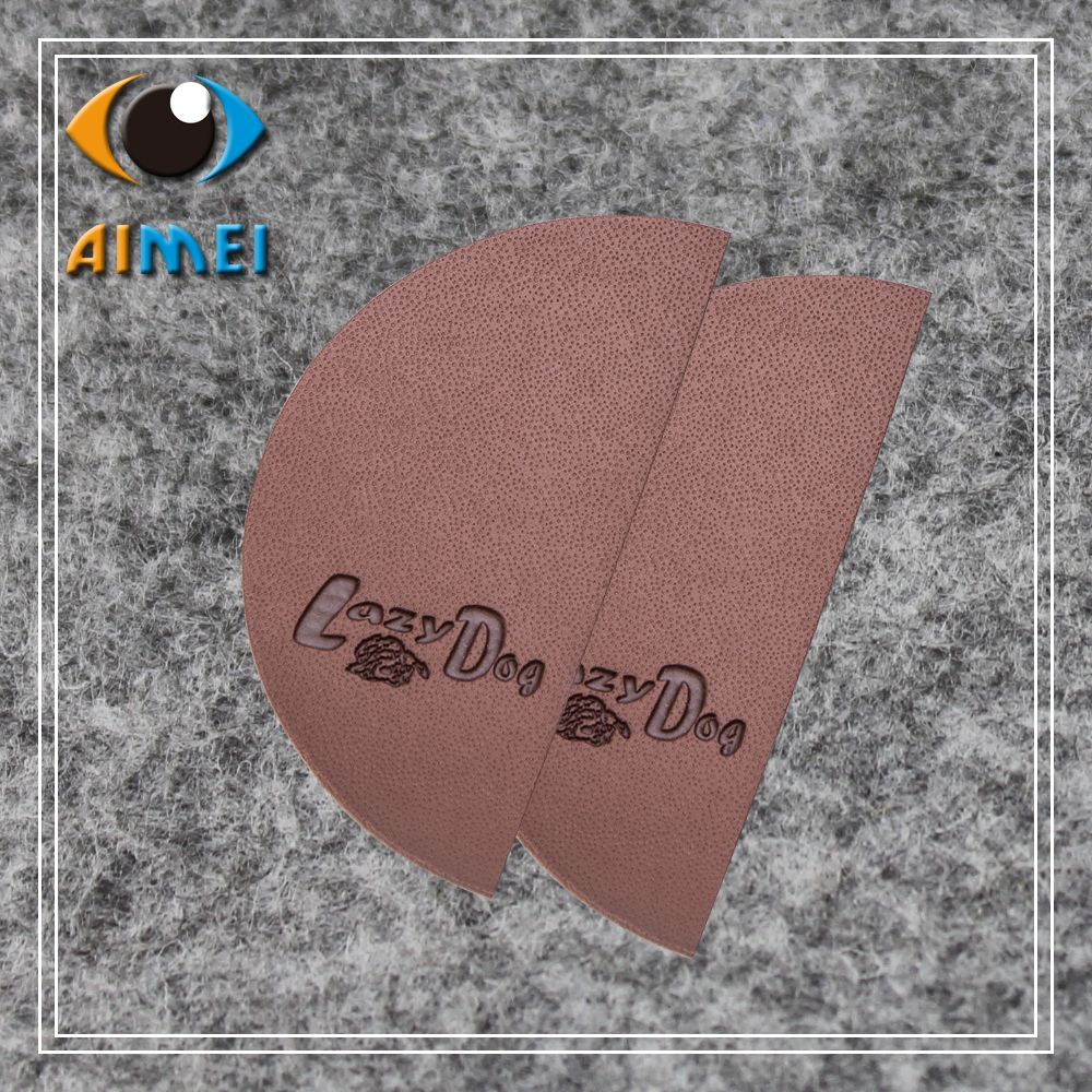 Customized leather labels for clothing brand name Leather Garment tag custom handmade jeans Label stitched tags tissue marker