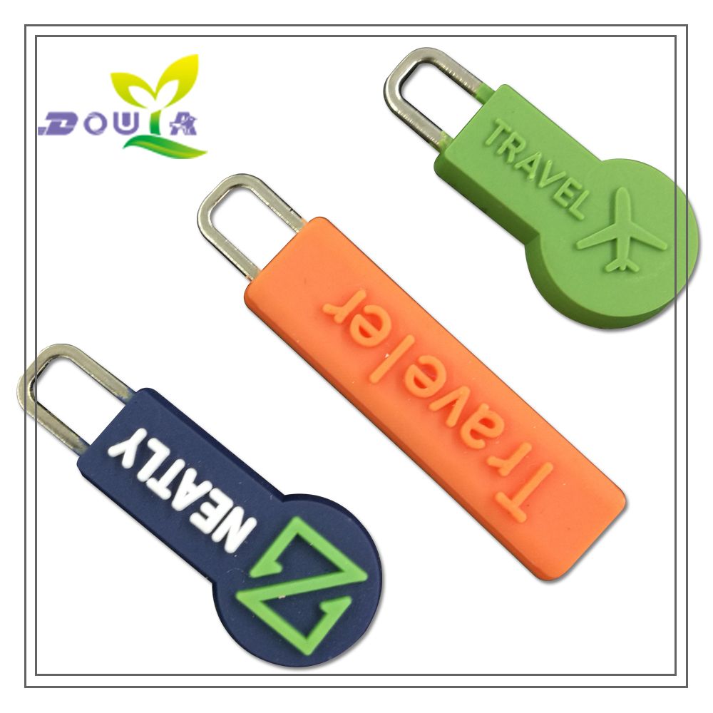 Wholesale custom rubber zipper pulls, PVC & silicone zipper pulls