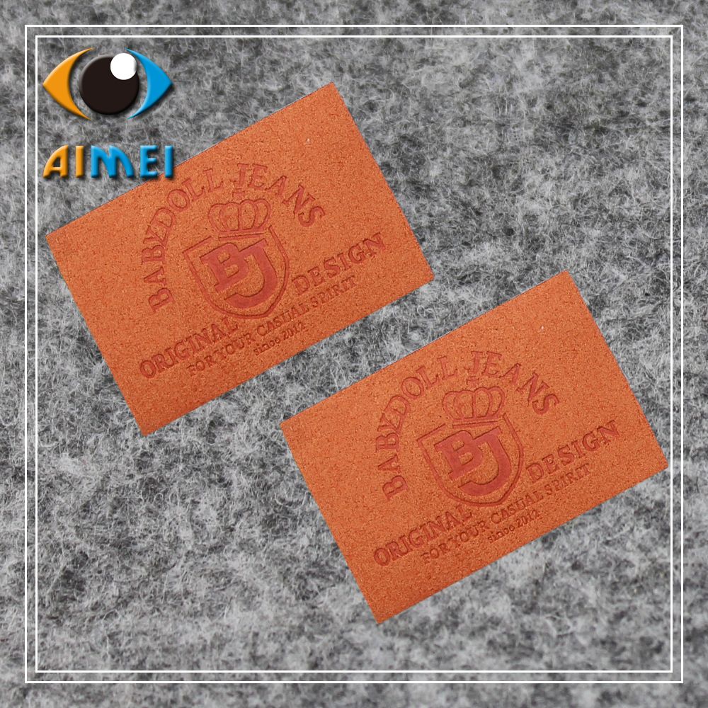 Customized handmade leather labels for Clothing custom label leather patchwork accessories with brand logo patches of leather