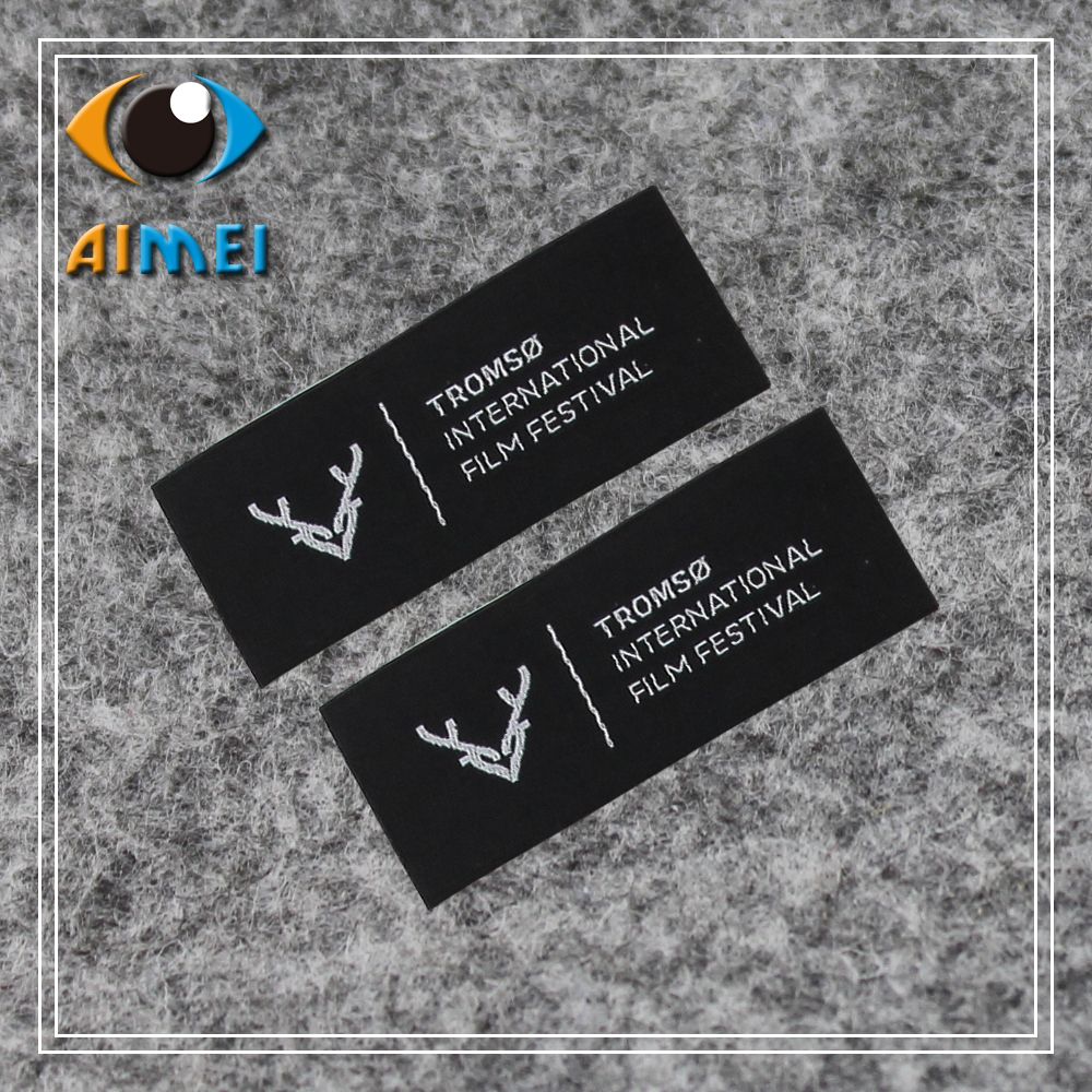Customized High density woven labels with soft edge for Child clothing tag custom embroidered tags for kids clothes sewing label
