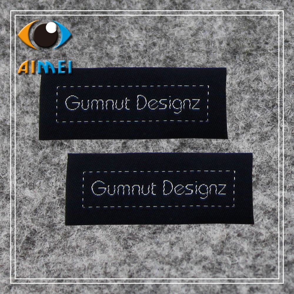 Customized High density woven labels with soft edge for Child clothing tag custom embroidered tags for kids clothes sewing label