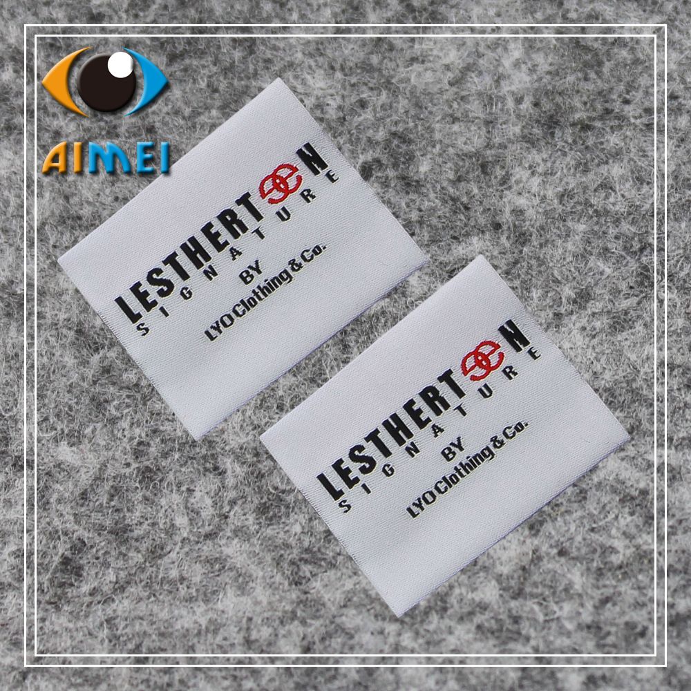 Custom Metal Logo garment tags for brand names patchwork for sewing clothing label customized shiny silver logo woven labels