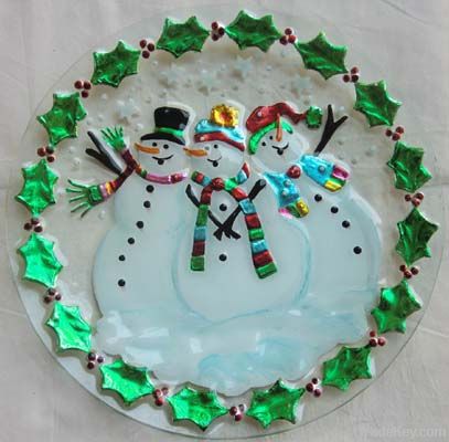 Glass decoration plate