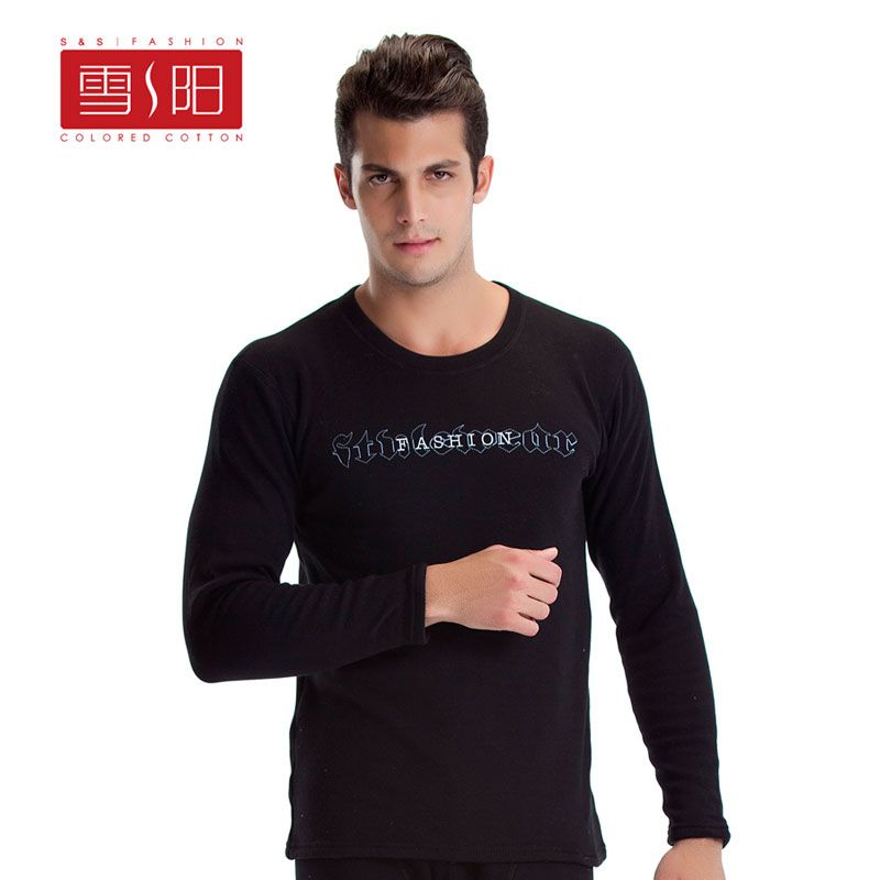 Autumn winter printed bamboo charcoal thermal underwear men's suits