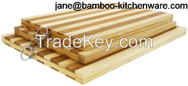 Juvo Bamboo Cutting Board with ring  Solid 3 layer chopping Set