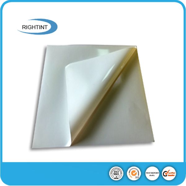 Self adhesive white glossy PVC film 