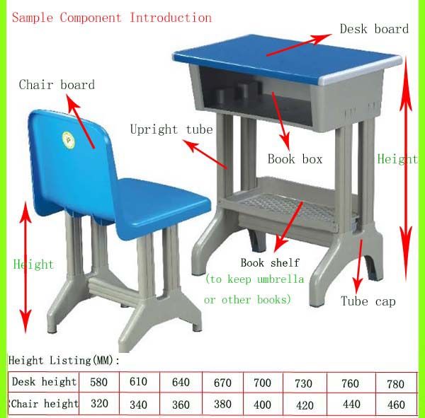 Professional manufacture plastic student desk
