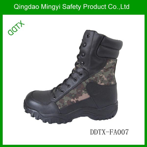 DDTX-FA007  High quality genuine leather camouflage military army boots