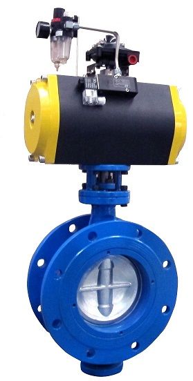 Flange type pneumatic butterfly valve