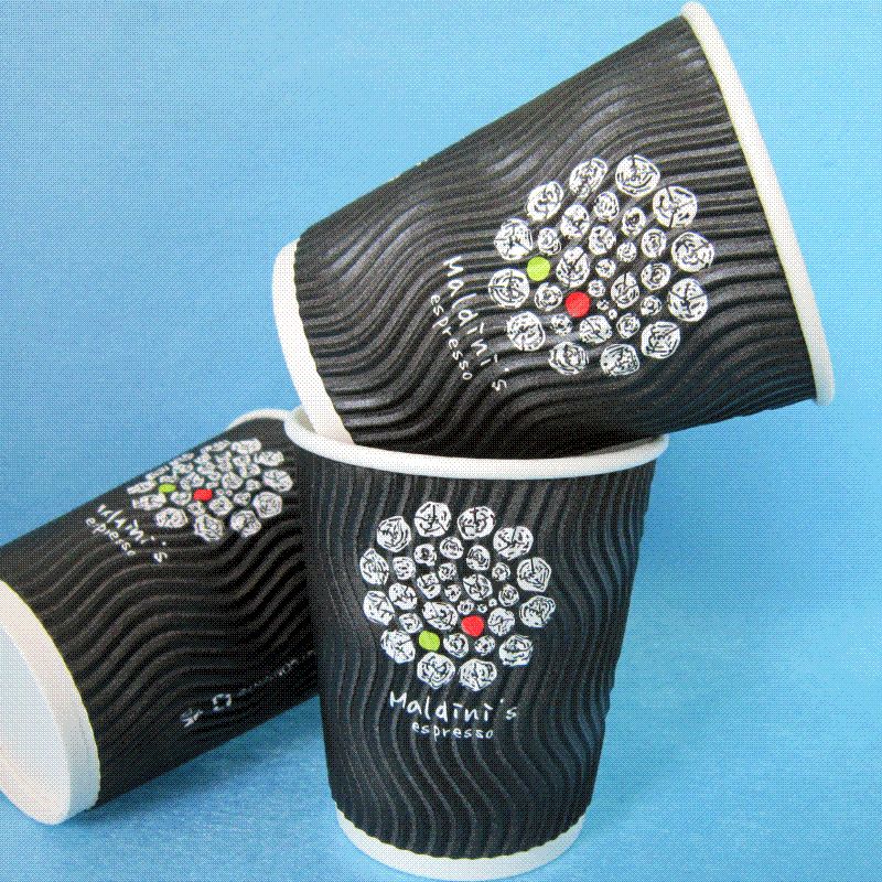 Disposable Ripple Paper Coffee Cup