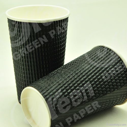 creative vertical ripple paper hot coffee cup
