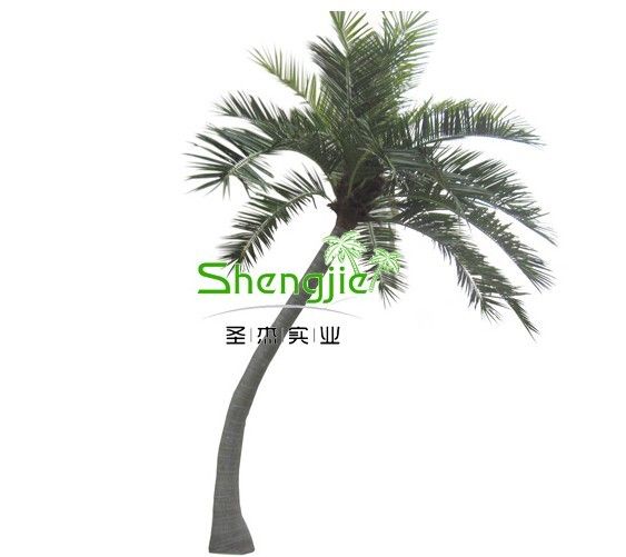 Whole sales and high quality artificial fake big bend coconut tree made in China/decorative indoor and outdoor artificial fake big coconut tree made in China