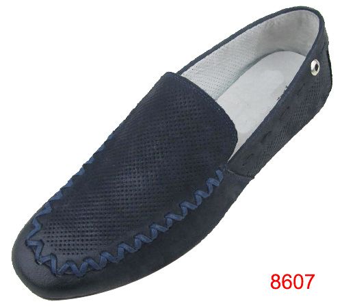 Square toe nubuck moccasin loafers from China factory