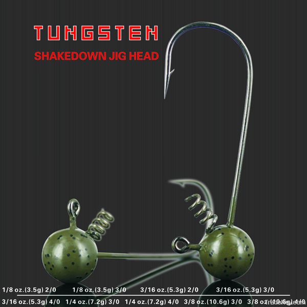 TUNGSTEN JIG HEAD/shakedown ball jig head1/8oz with 3/0 hook