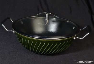 28CM Enameled Cast Iron Wok