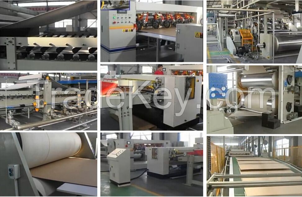 1400-2500mm width 3 layer and 5 layer corrugated cardboard production line