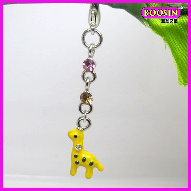 Cute animal pendant dangle rhinestone gold chain pendant dog and giraffe