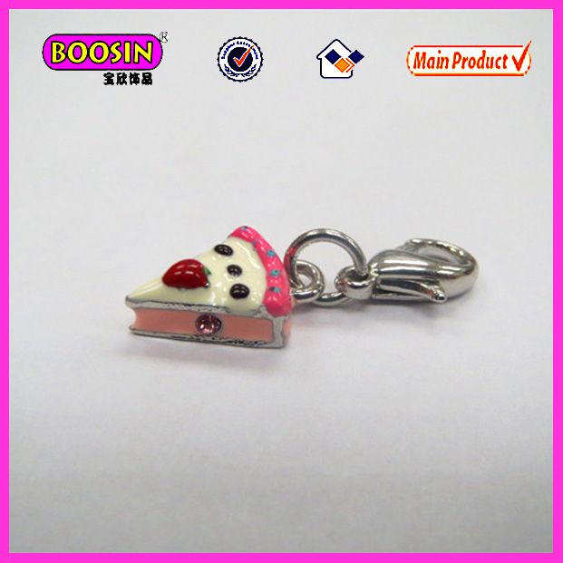 Fashion design 3d enamel cake charm alloy metal cake charm wholesale