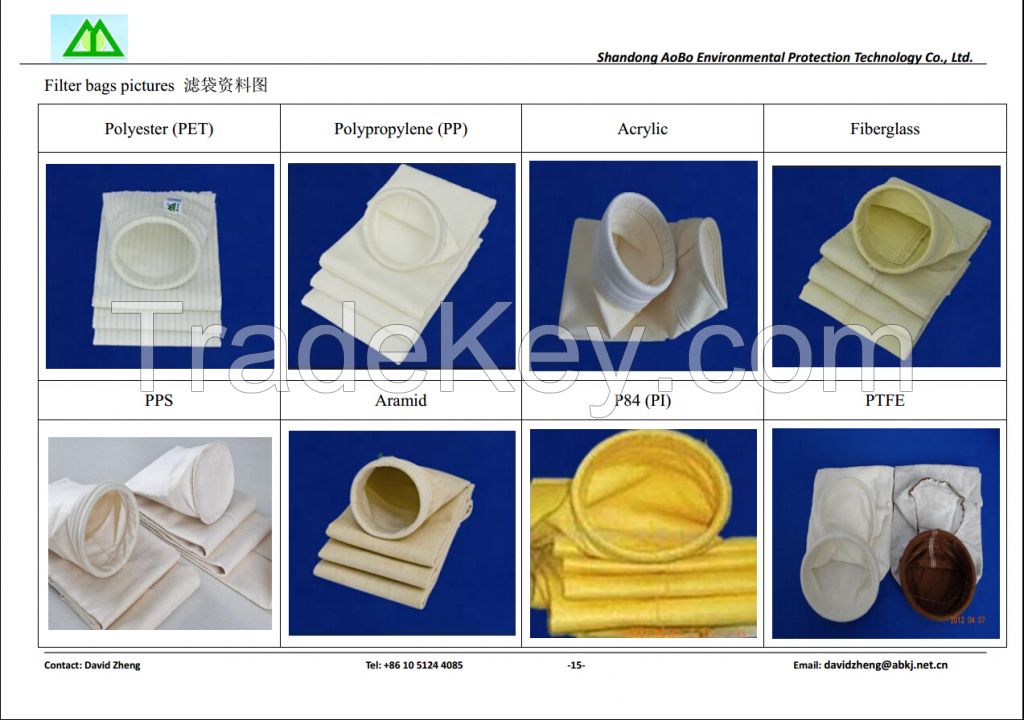 filter bag (nonwoven needle punched felt) for bag filter