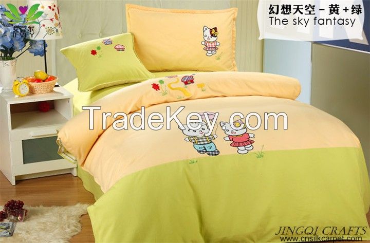 Breathable hand woven 100% cotton bedding sets 4pcs Ventilate Massage zz4004