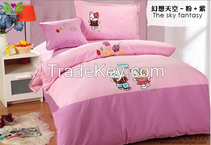 Breathable hand woven 100% cotton bedding sets 4pcs Ventilate Massage zz4004