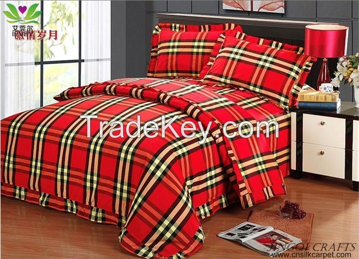 Breathable hand woven 100% cotton bedding sets 4pcs Ventilate Massage zz4003