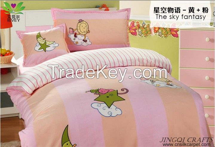 Breathable hand woven 100% cotton bedding sets 4pcs Ventilate Massage Function zz4005