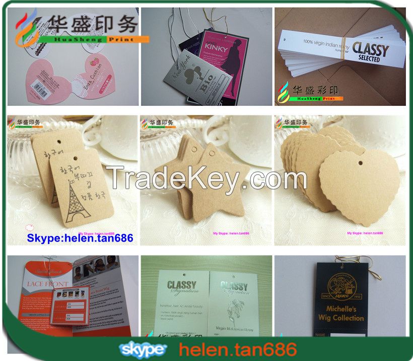 Hot sale custom garment paper hang tag, garment label
