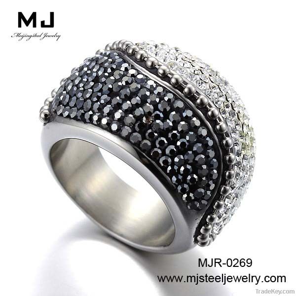 White&black Jewelry from china stainless steel ring