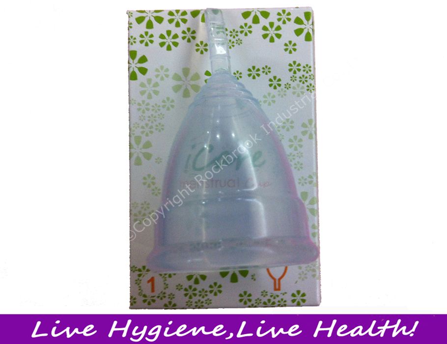 Reusable high grade 100%medical silicone women menstrual cup for wholesale