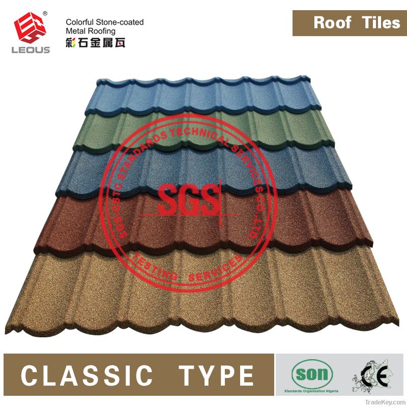 coloful stone coated metal roofing building tiles